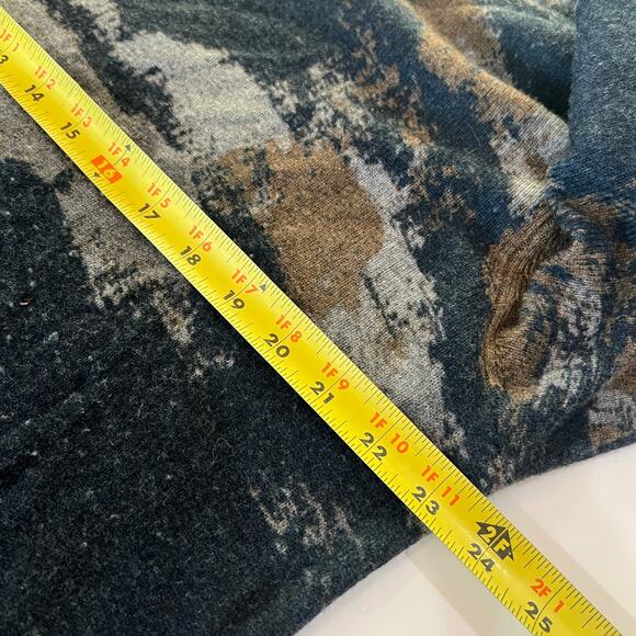 Men’s Autumn Cashmere 100% cashmere sweater XL camo navy brown print - Picture 4 of 6